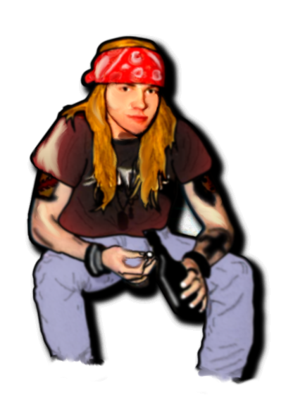 Caricatura del cantante de Guns N' Roses