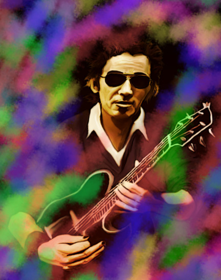 Dibujo de Bruce Springsteen tocando la guitarra