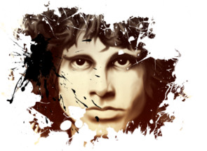 Miniatura del rostro de Jim Morrison. Dibujo a ordenador.