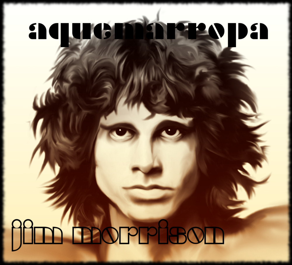 Dibujo del rostro icónico de Jim Morrison