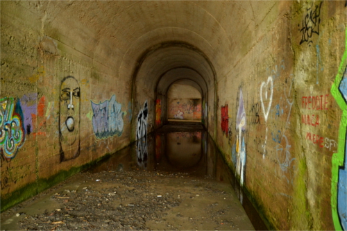 Vista del interior de los túneles de Meirás en Valdoviño