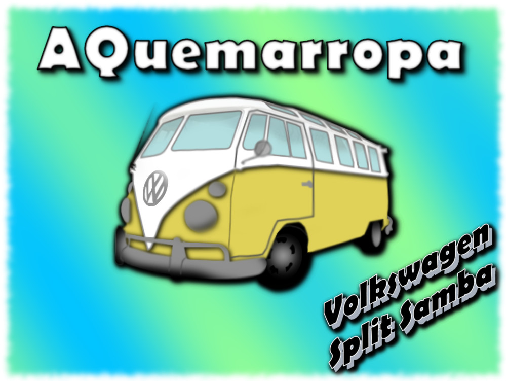 Art sobre una Samba Bus, la furgoneta hippie