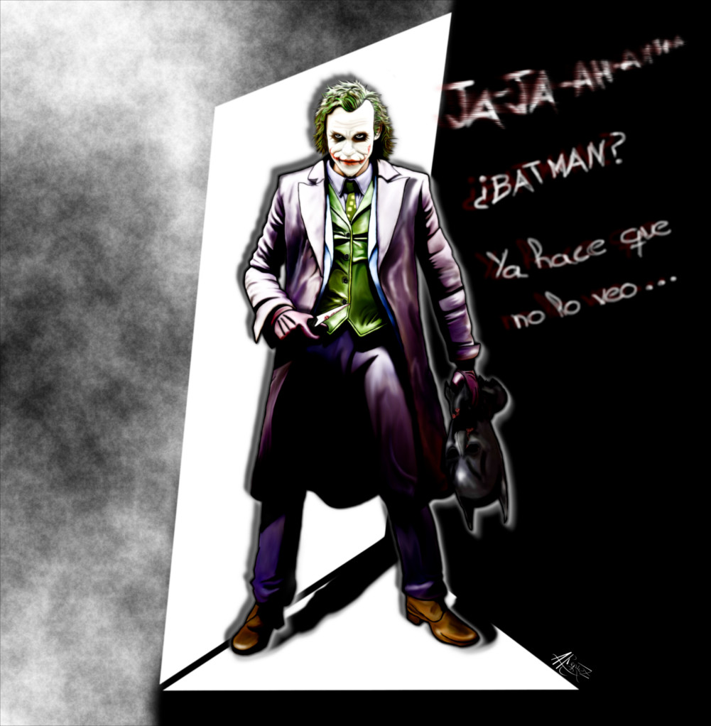 Dibujo del Joker en la película El Caballero Oscuro