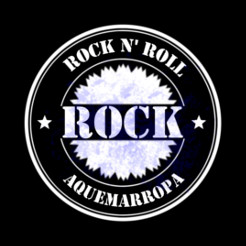 Logo simple en blanco sobre Rock N' Roll